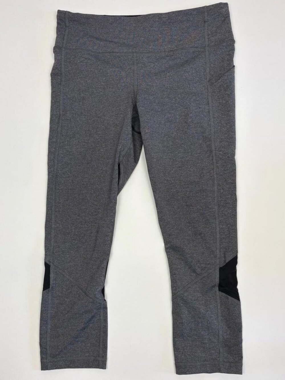 Lululemon Pace Rival Crop Leggings Size 8 Heathered Grey EUC Clean Girl Pilates